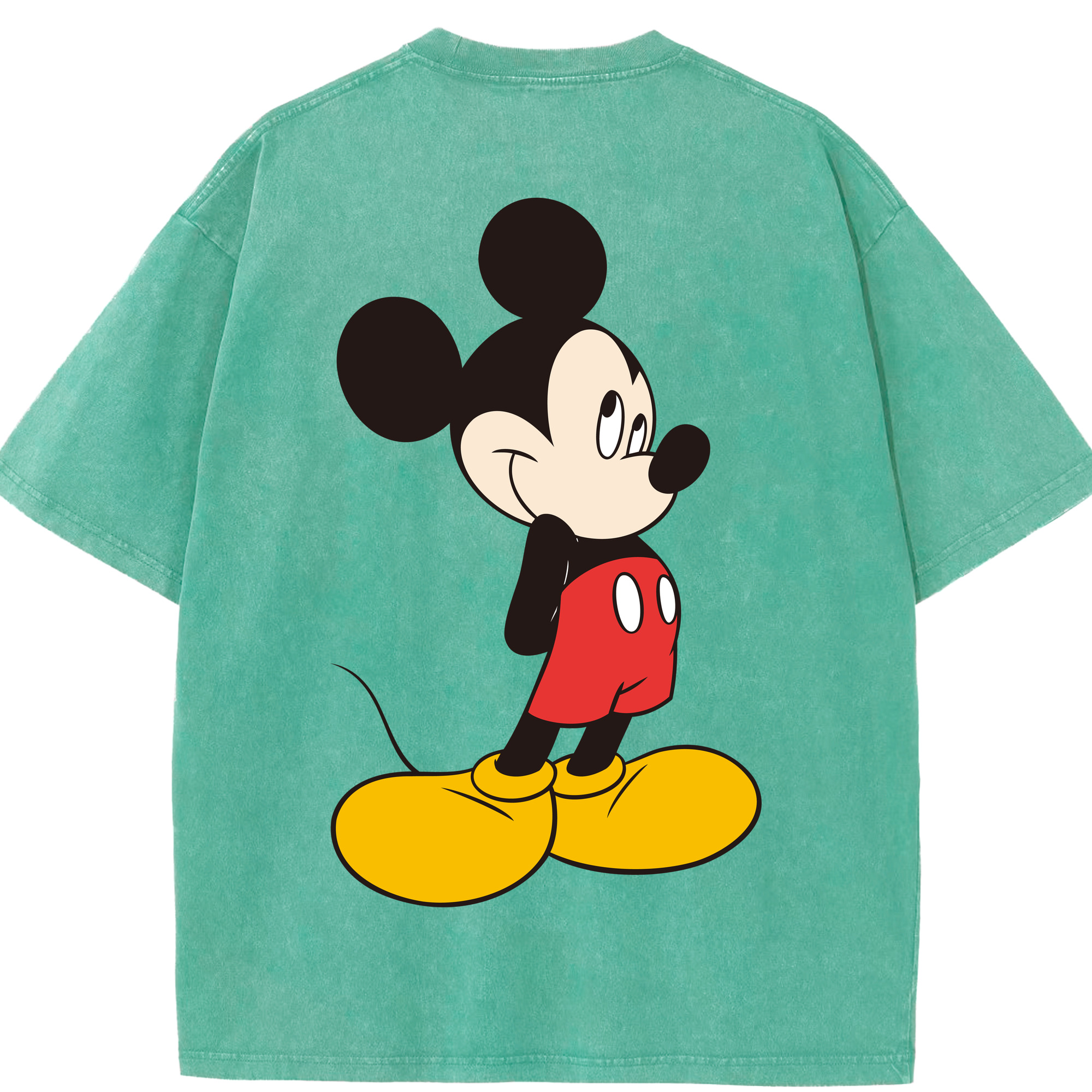 （画像用） ミッキーマウス Mickey Mouse 綿100% ヴィンテージ風 半袖Tシャツ（背面プリント）